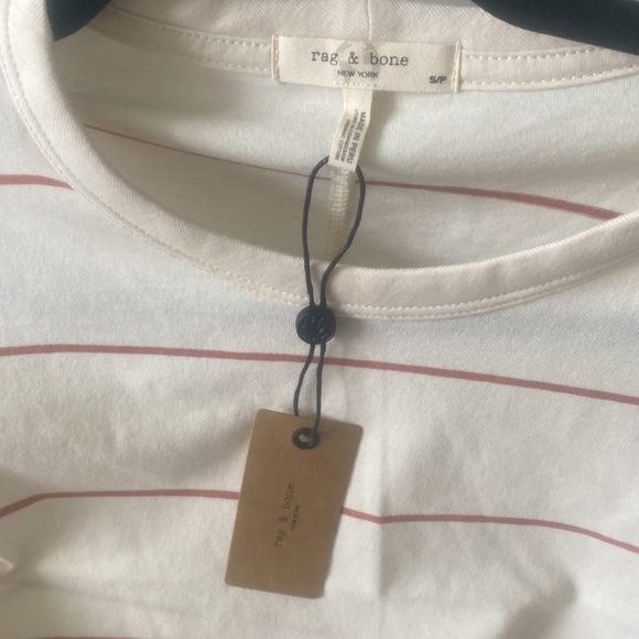 NWT rag & bone The Stripe Organic Cotton T-Shirt in Rust - Picture 9 of 13